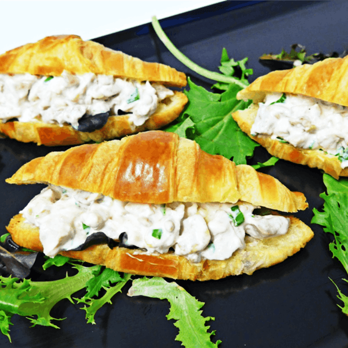 Mini Croissant filled with Chicken, Mayonnaise, Sour Cream and Shallots