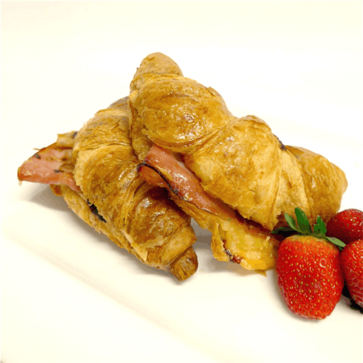 Croissant: Leg ham, house-made tomato relish and tasty cheese