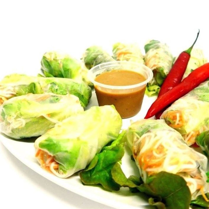 Chicken rice paper roll - Asian veg, mint & coriander (GF, DF)