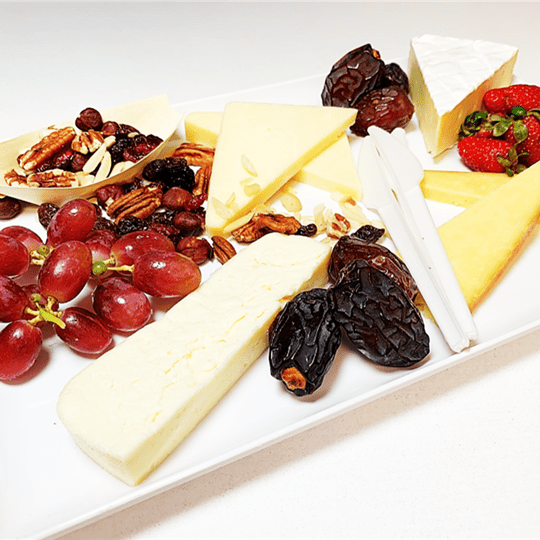 Standard cheese platter with crackers
