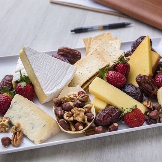 Executive cheese platter with crackers