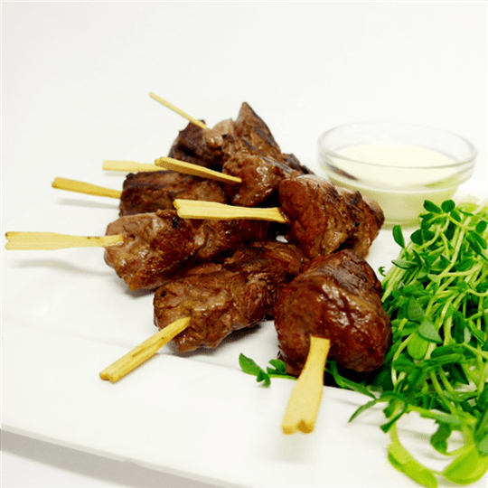 Garlic Lamb Skewer with Lemon Yoghurt (GF)