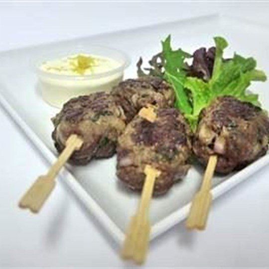 Grilled Beef Kofta with Cumin and Coriander with Lemon Yoghurt (GF)