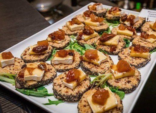 Bacon Biscuits topped with Camembert and Fruit Chutney