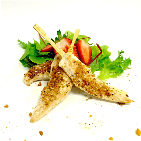 Pistachio Dukka crusted Chicken Tenderloin with Lime Mayonaise (GF)