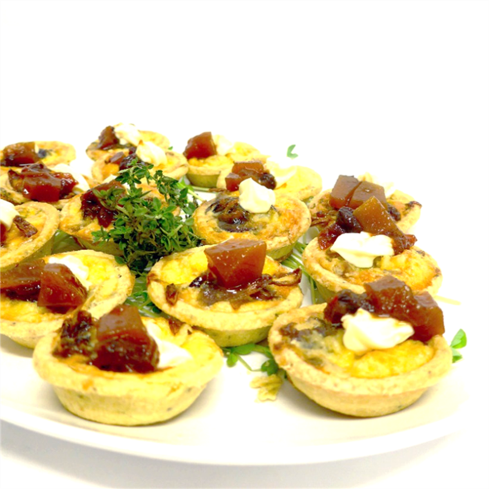 Blue Cheese and Caramelised Onion Mini Tart (V)
