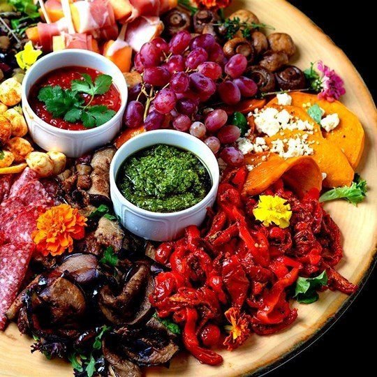 Antipasto Grazing Platter with crackers