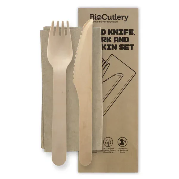 Cutlery Set (Napkin, Fork, Knife) - 10 Pack