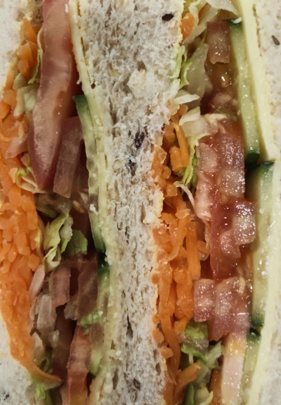 Multigrain salad and cheese sandwich