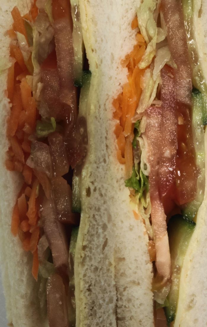 White salad and cheese sandwich