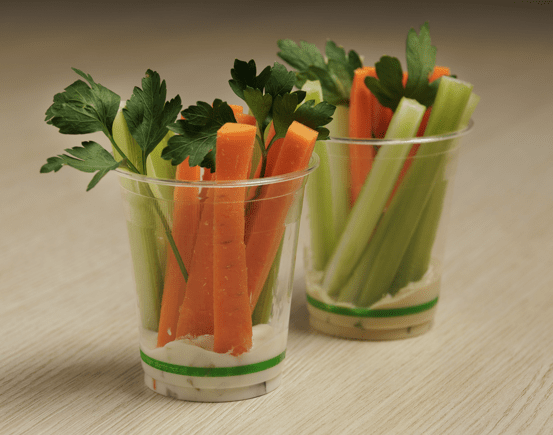 Carrot & Celery Sticks with Tzatziki 