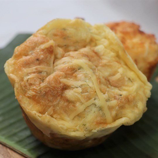 Gluten Free - Savoury Spinach & Feta Muffin with a butter portion