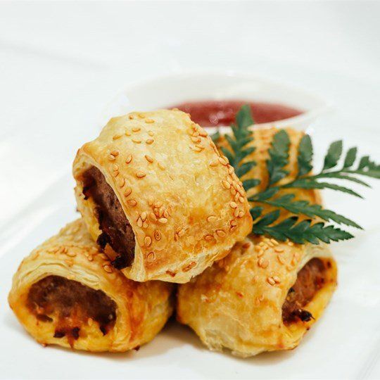 Homemade Sausage Roll - with tomato sauce