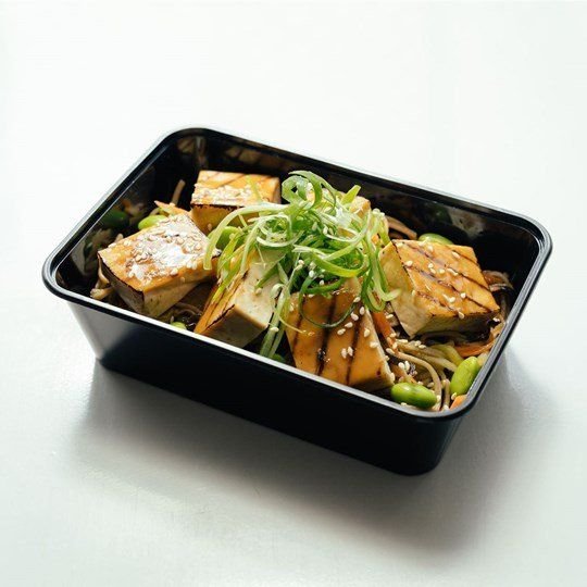 Miso Glaze Tofu & Japanese Soba Noodle with Asian vegetables (VEGAN) - At Home Meal