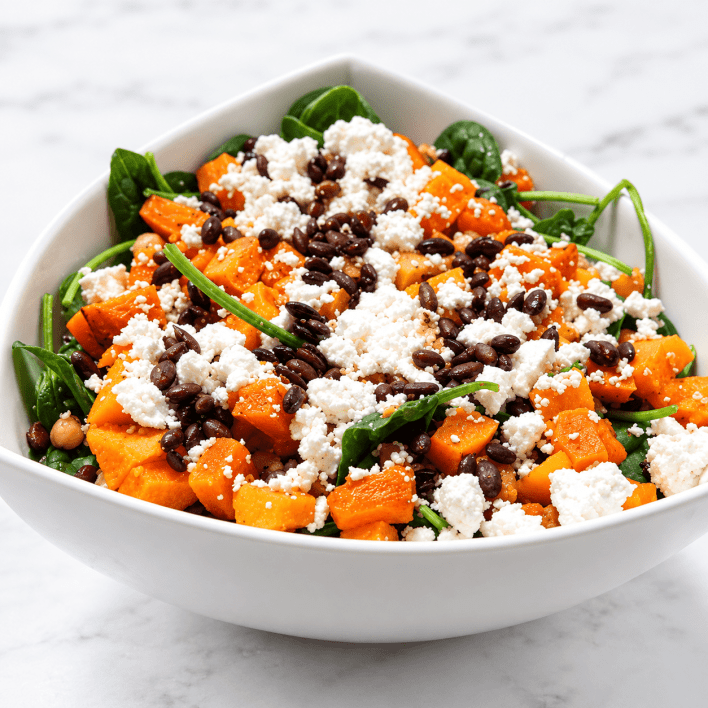 Spinach, Roast Pumpkin, Chickpea & Feta Salad (GF) (VEG) - Side Serve