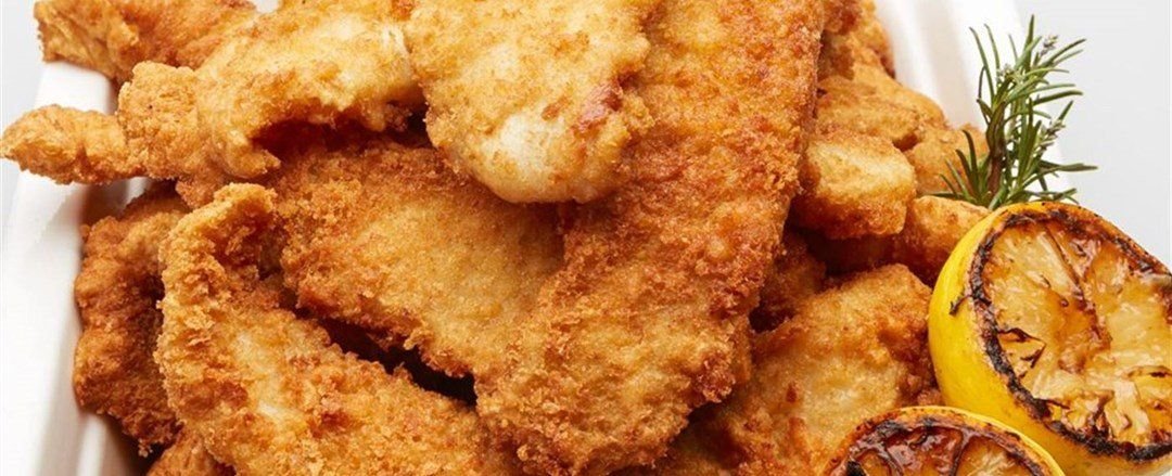 Crumbed fish fillets