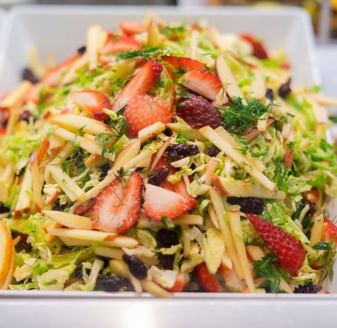 Brussel Sprouts Apple strawberry cranberry salad Vegan Salad 