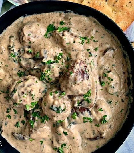 Swedish Meat balls with mushroom creamy Sauce ( Beef )