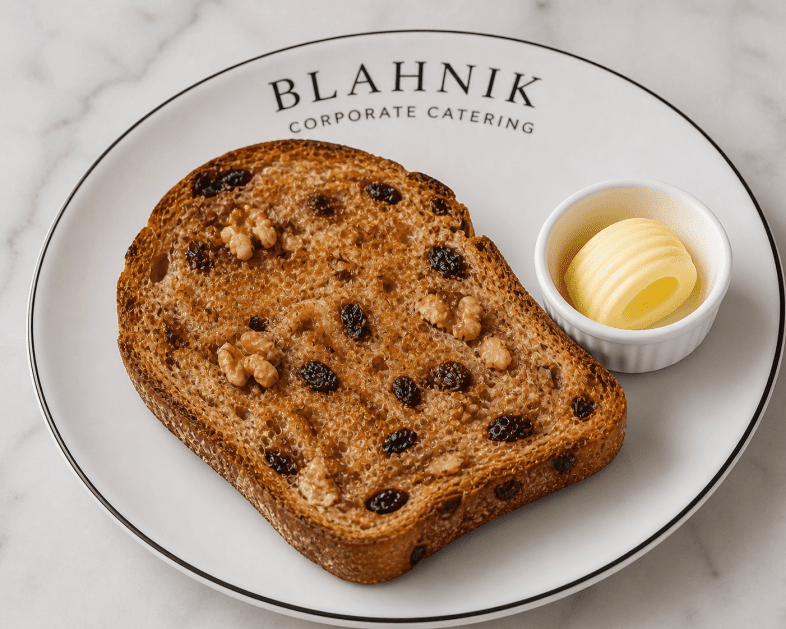 Blahnik Walnut and Raisin Loaf served with butter
