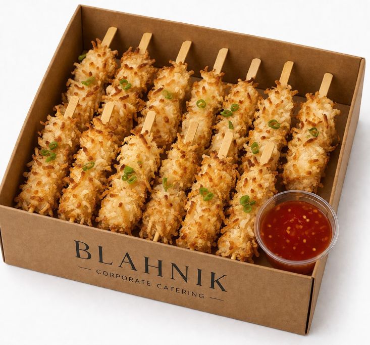 Coconut chicken skewers with sweet chilli