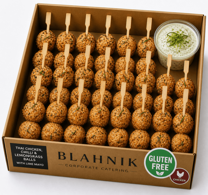 Thai Chicken, Chilli & Lemongrass Balls with lime mayo GF