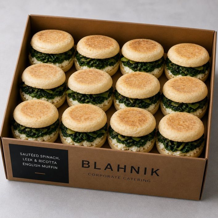 Sautéed Spinach, Leek & Ricotta English Muffin Sandwich V