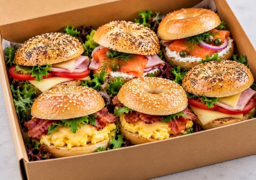 Assorted Mini Breakfast Bagel platter