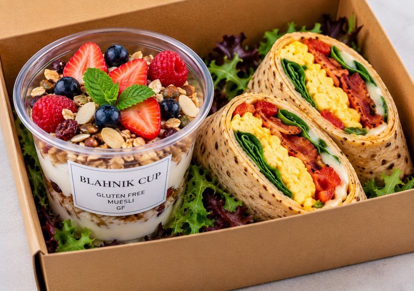 Gluten Free Muesli GF with Gluten free Mini Breakfast Wrap