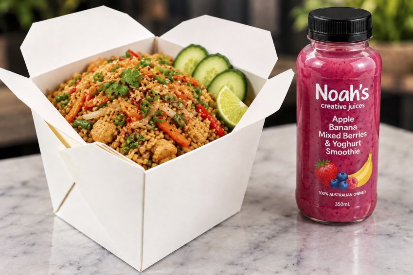 Nasi Goreng GF combo with Noah's Smoothie's or fruit juice