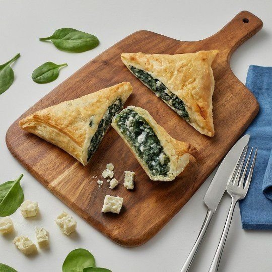 Spinach and cheese triangles