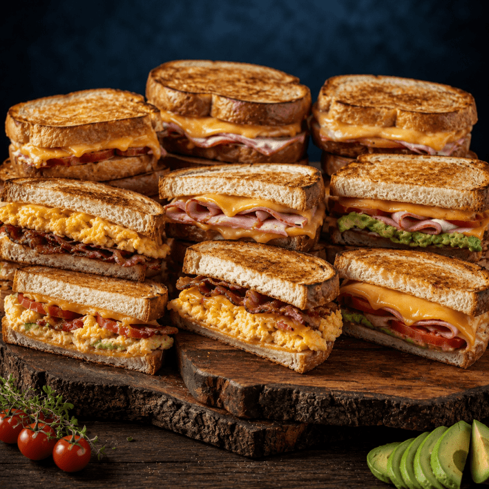 Toasted breaky sandwiches