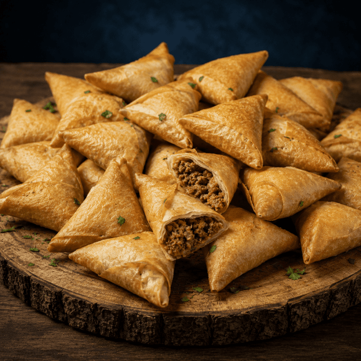 Spicy meat sambousik