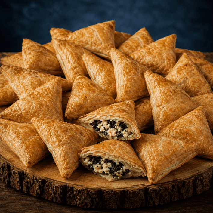 Spinach and cheese triangles