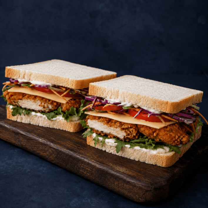 Gourmet house crumbed chicken sandwich