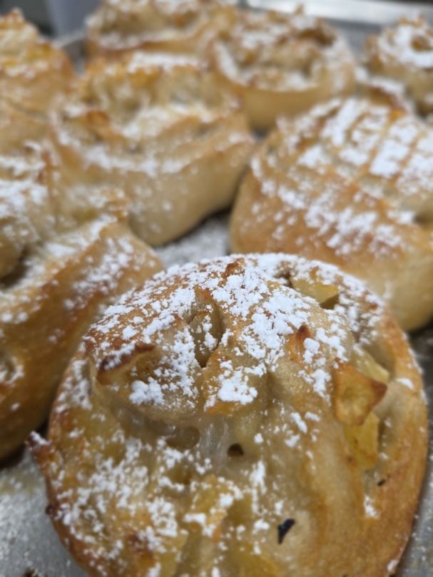 Slow Braised Apples Encrusted in a Sweet Cinnamon Scroll