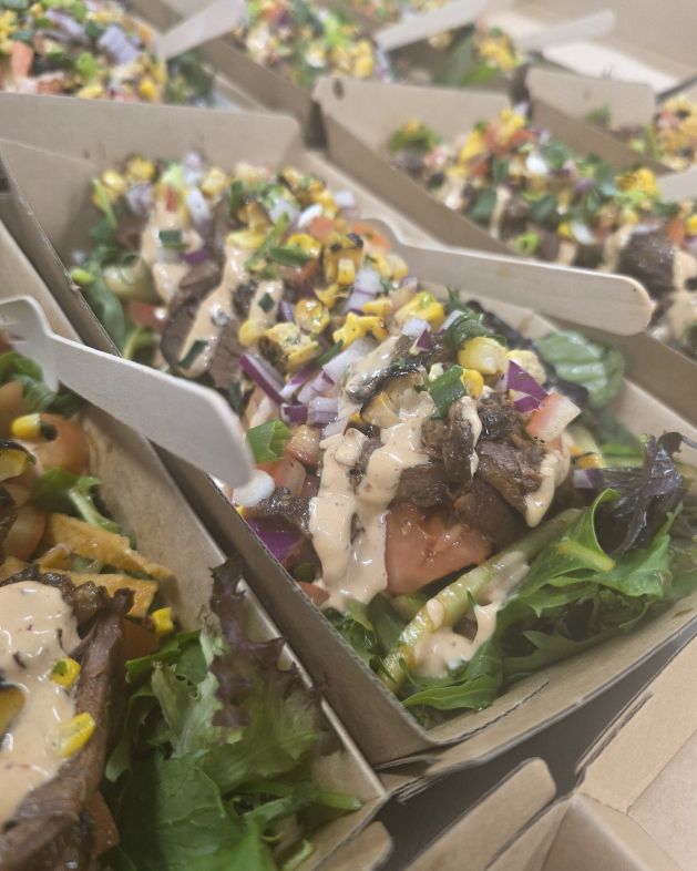 BBQ Beef Brisket Salad w/ Corn Salsa & Coyote Chipotle Mayo