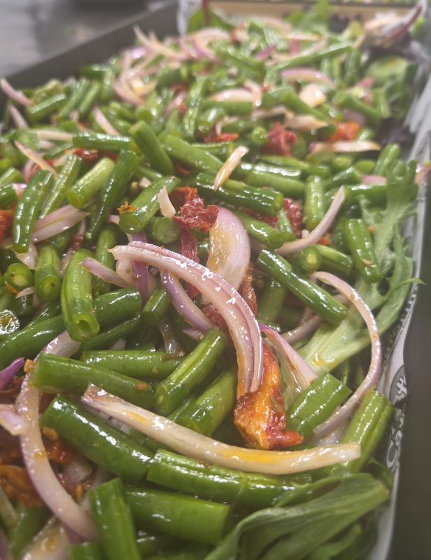 Green Bean, Sun Dried Tomato and Spanish Onion Salad