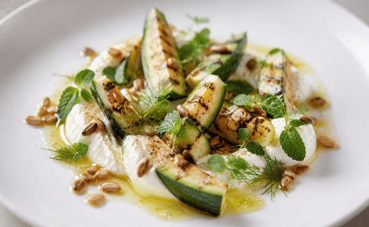[f] Roasted Zucchini | whipped feta | mint