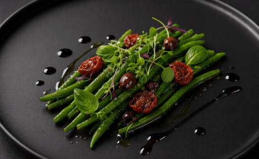 [f] Green Beans | tomato | olive | basil