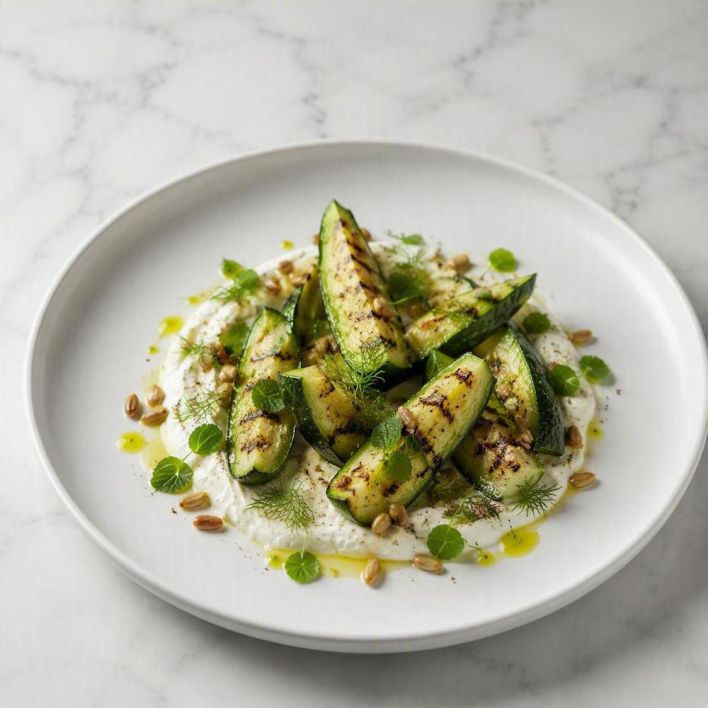 [f] Roasted Zucchini | whipped feta | mint