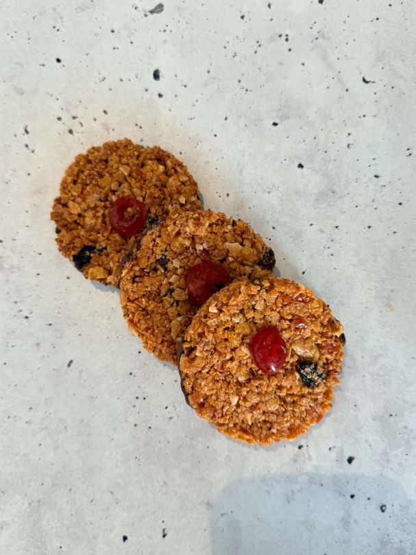 Almond, cherry, chocolate florentine 