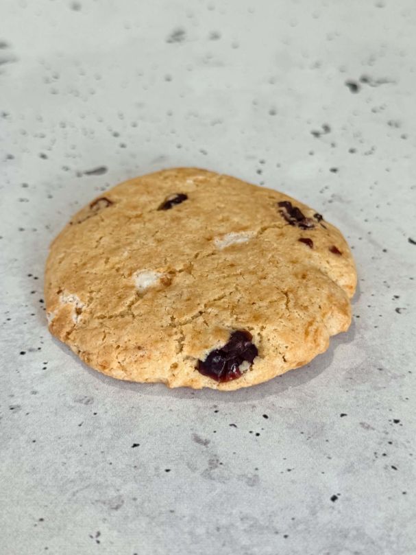 White chocolate, cranberry cookie