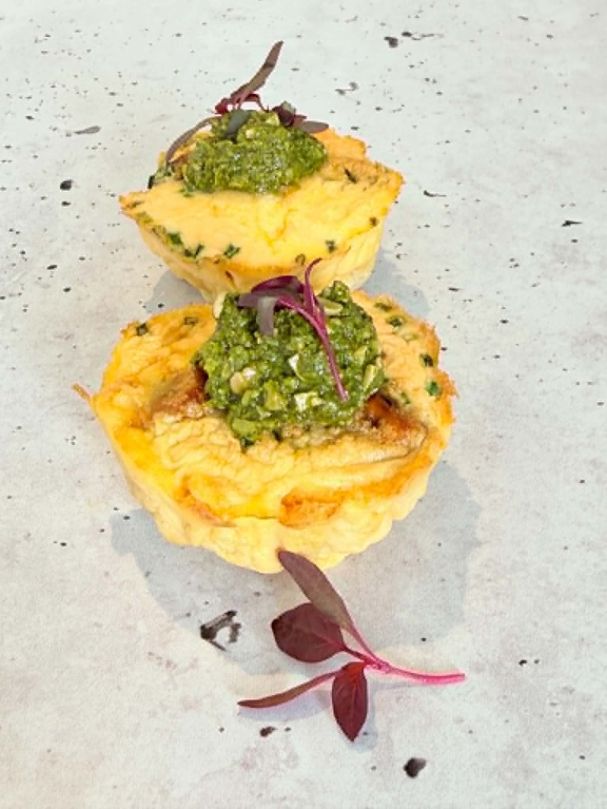 Grilled vegetable, pesto frittata