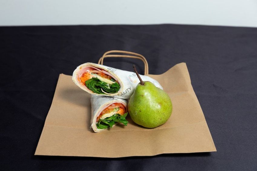 Wrap Lunch with fruit - Gluten Free & vegetarian