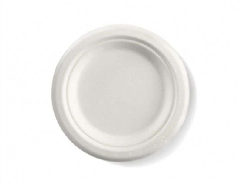 Round sugarcane plate large