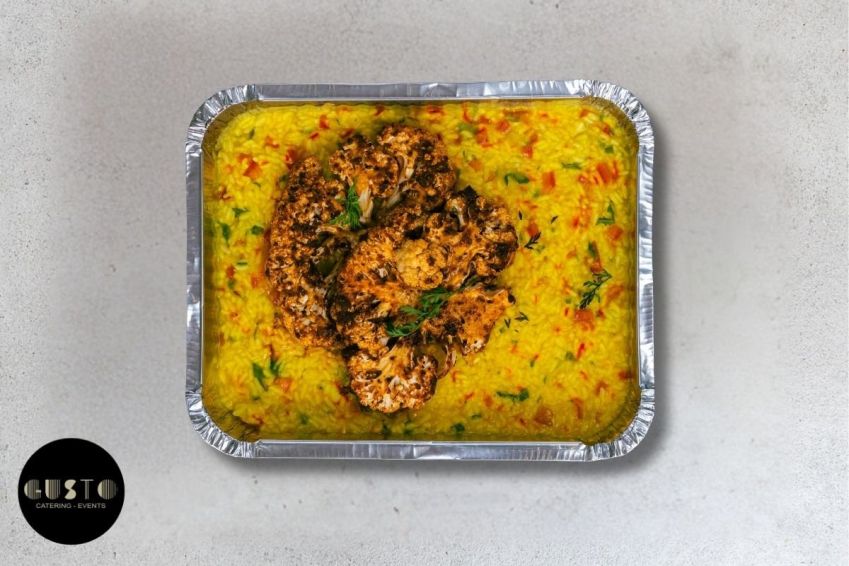 Harissa Cauliflower and Saffron Risotto Tray