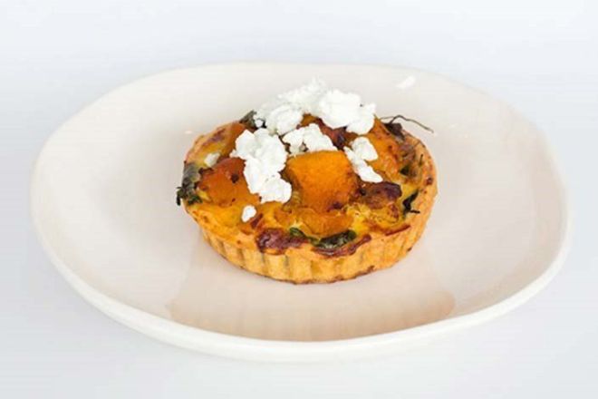 Pumpkin Caramelised Onion Goats Cheese & Pinenut Tarts