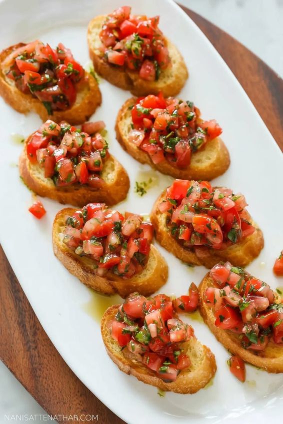 Mini Fresh Tomato Bruschetta