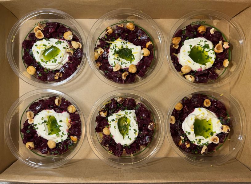 Beetroot Tartare, Labneh & Hazelnut Salad