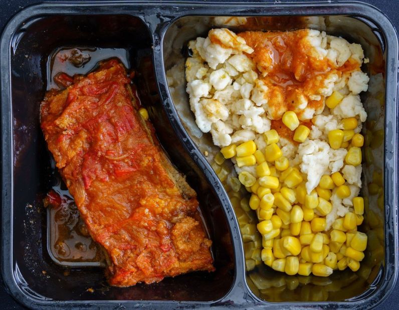 Frozen - Eggplant moussaka, spatzli, corn kernels